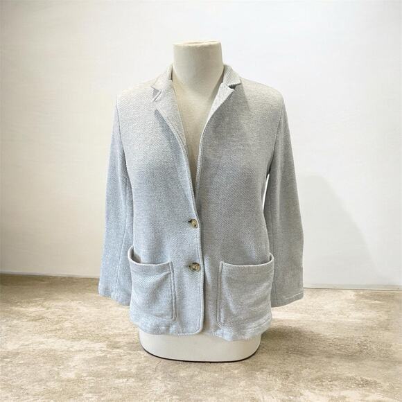 Faherty Jackets & Blazers - Faherty Inlet Women's Size Small Cotton Blend Knit Blazer Cardigan Jacket Gray